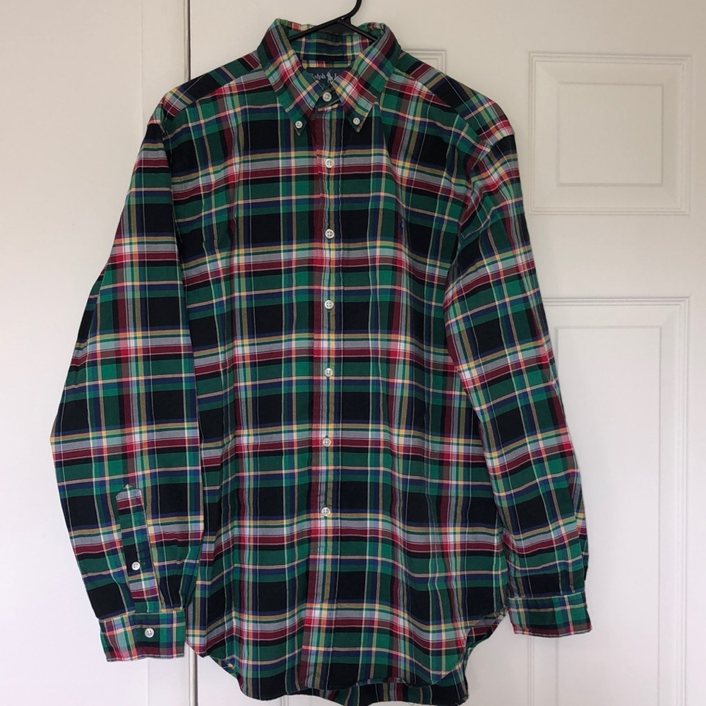 Ralph Lauren size L green/blue/red plaid shirt